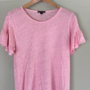 J. Crew Bubble Gun Pink Shirt with Ruffled Sleeves